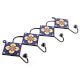 Navy Blue And Yellow Ceramic Flower Tiles Hooks
